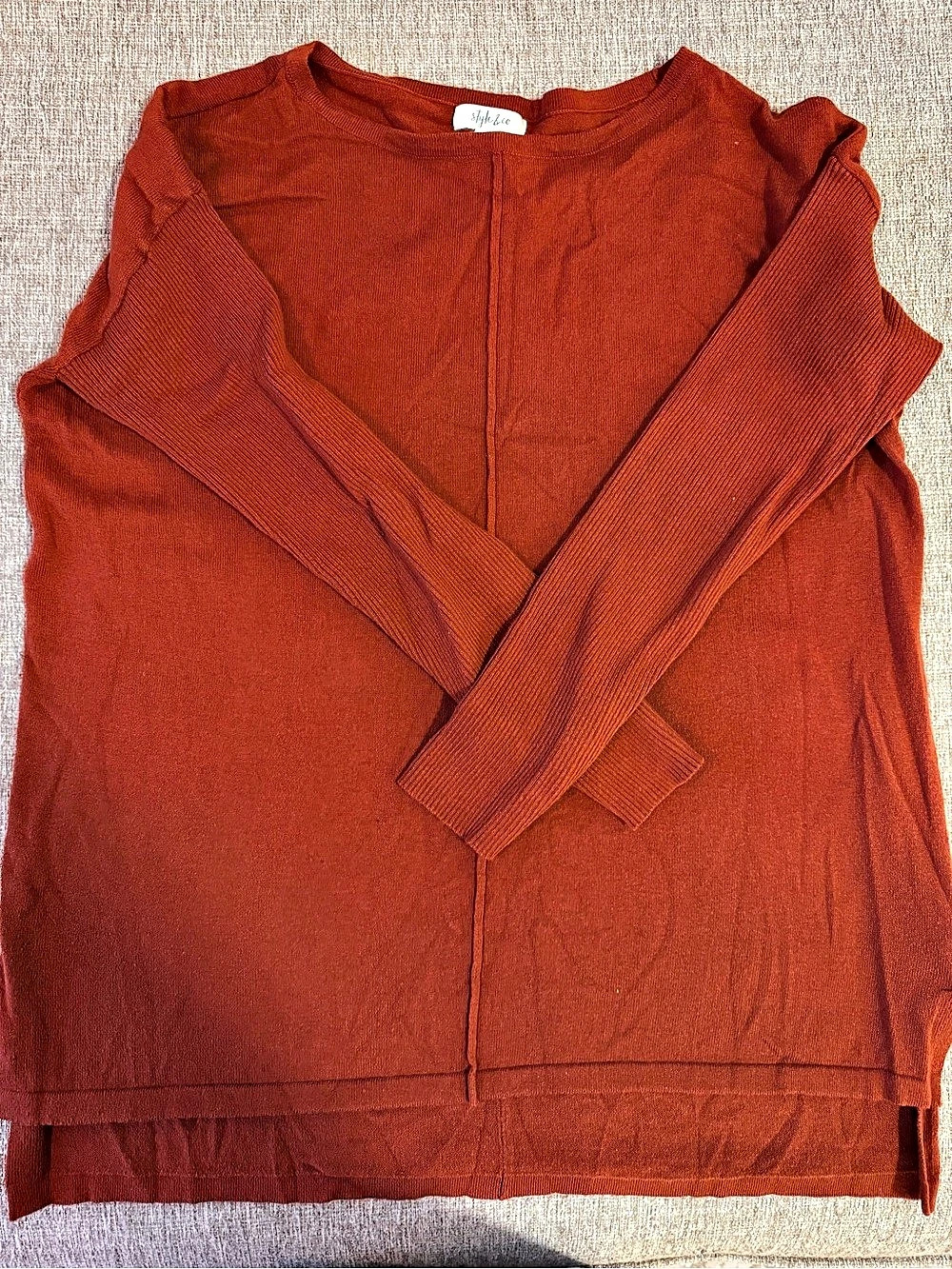 Style & Co Long Sleeve Sweater in red Size Medium